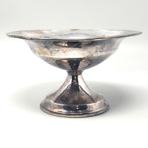 Vintage Hand-Crafted Pewter Pedestal Bowl - Picture 1 of 8